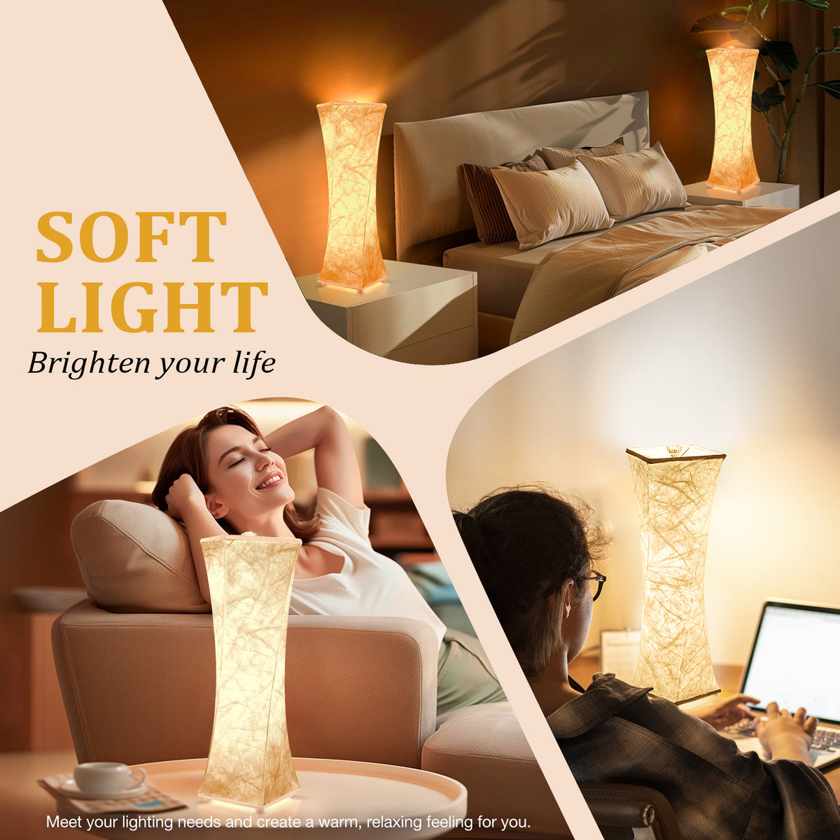 Set of 2 Fabric Table Lamps
