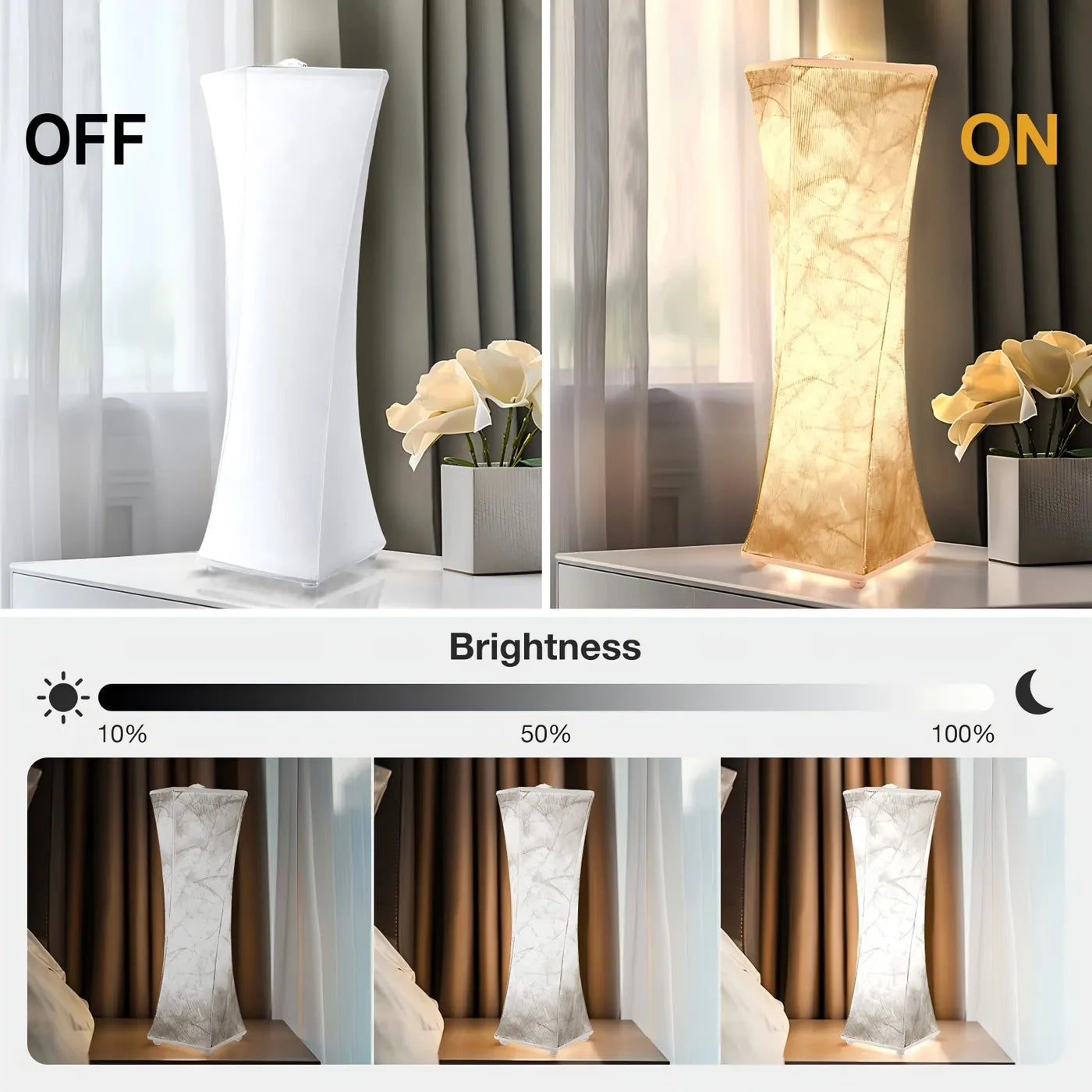 Fabric table lamps adjustable brightness